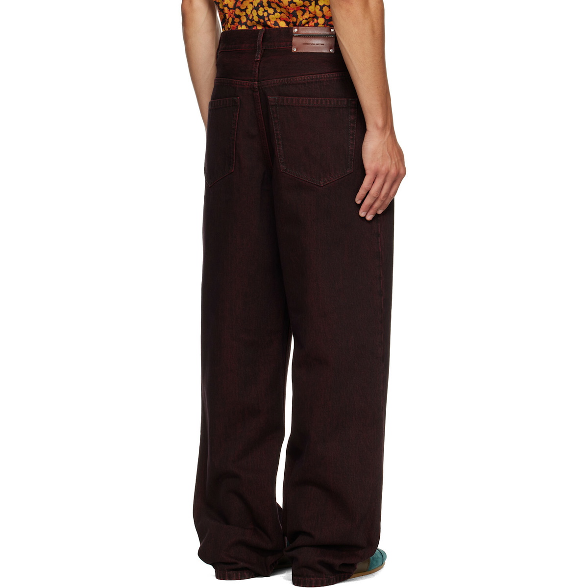 Dries Van Noten Burgundy Faded Jeans