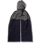 Johnstons of Elgin - Reversible Cashmere Beanie and Scarf Set - Blue