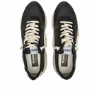 Golden Goose Men's Running Sole Sneakers in Black/White