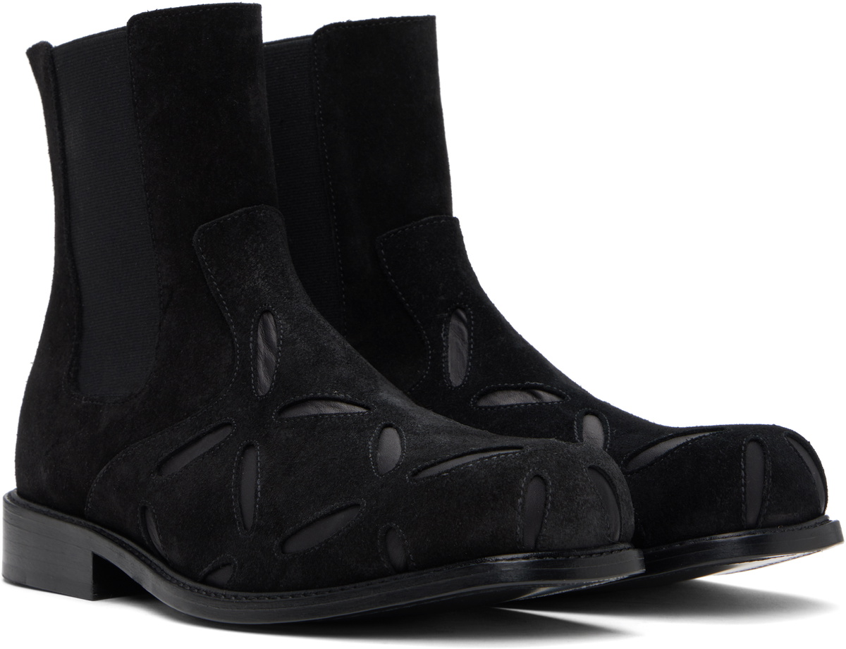 Stefan Cooke Black Slashed Chelsea Boots Stefan Cooke