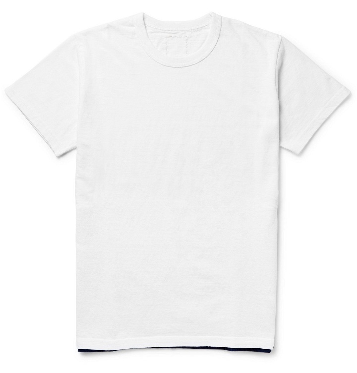 Photo: visvim - Velvet-Panelled Cotton-Jersey T-Shirt - White