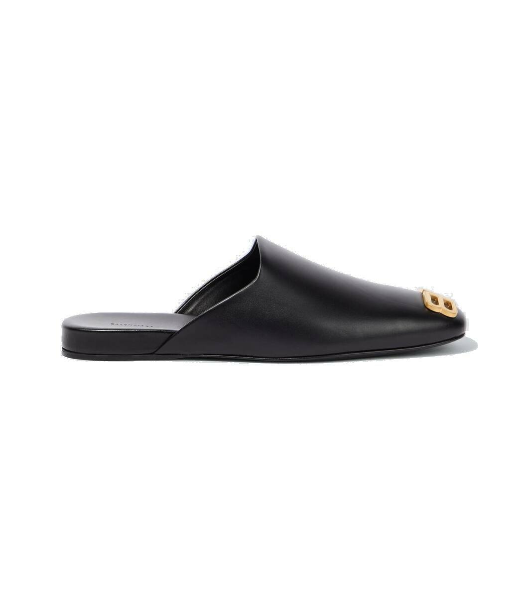 ★【BALENCIAGA】★COSY BB ミュール スムースカーフスキン★ Balenciaga Cosy BB-embellished leather mules Balenciaga