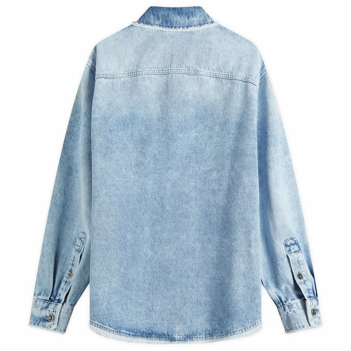 Versace Men's Denim Button Down Shirt in Light Blue