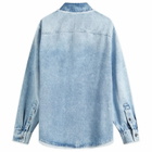 Versace Men's Denim Button Down Shirt in Light Blue