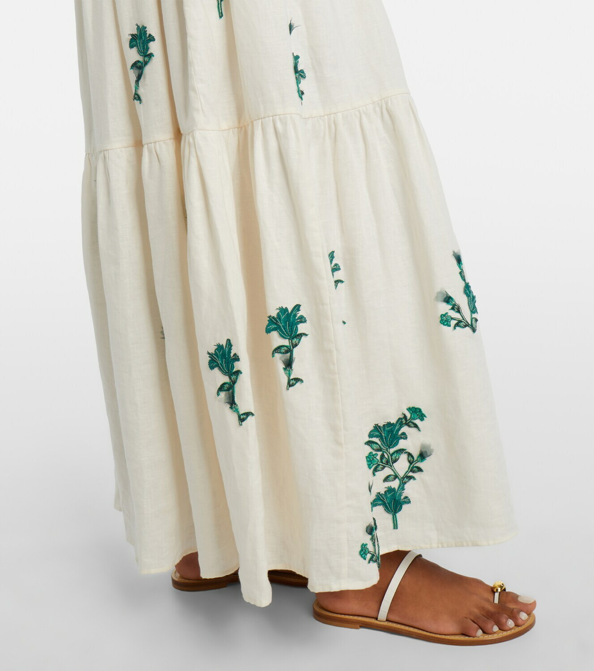 Agua by Agua Bendita Lima embroidered linen maxi dress