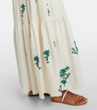 Agua by Agua Bendita Lima embroidered linen maxi dress