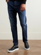 Kiton - Leather Slip-On Sneakers - Blue