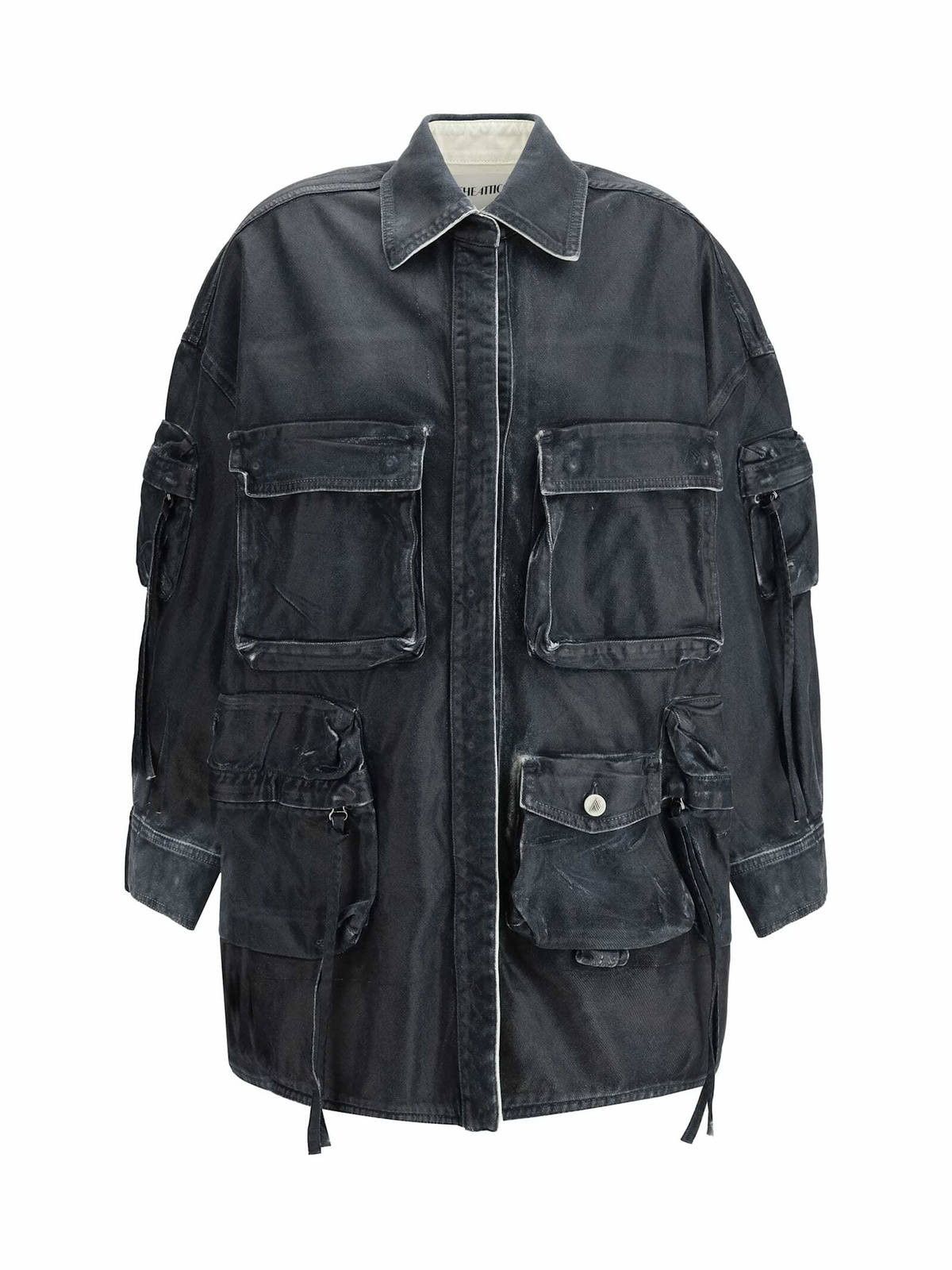 The Attico Blue Epaulets Denim Jacket The Attico