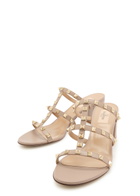 Valentino Garavani Rockstud 60 Leather Mules Beige
