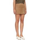 KHAITE Tan Jett Suede Miniskirt