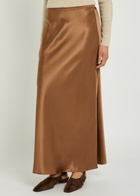 Joseph Isaak Silk Midi Slip Skirt Rust