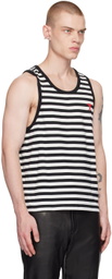 AMI Paris White & Black Ami de Cœur Tank Top