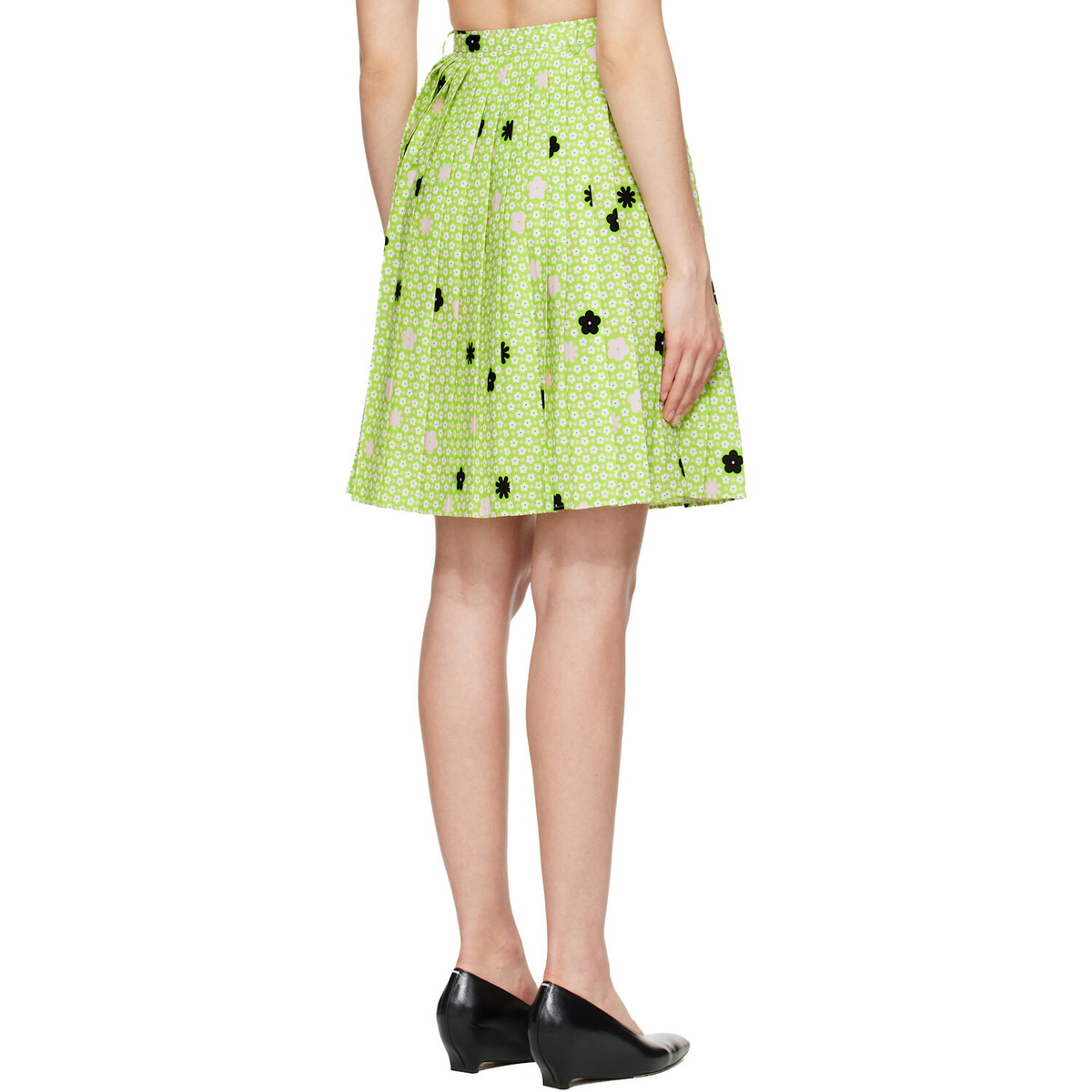 MM6 Maison Margiela Green Belted Midi Skirt