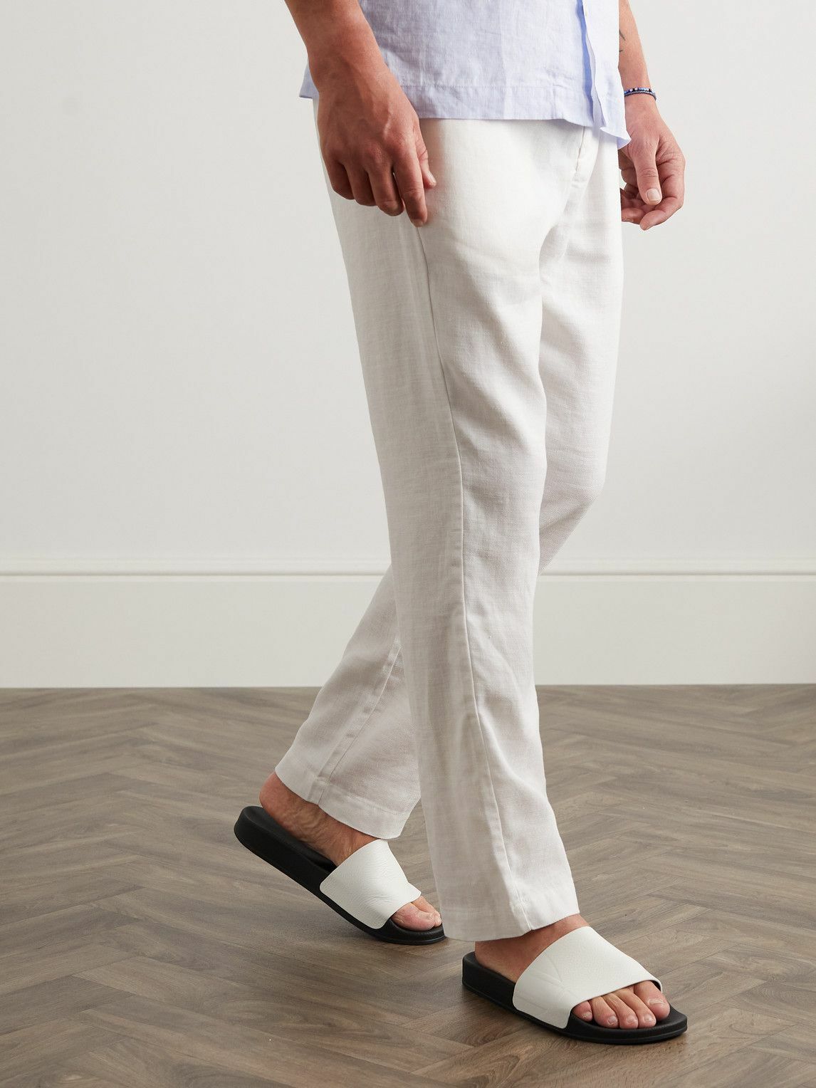 Frescobol Carioca - Humberto Debossed Full-Grain Leather Slides - White