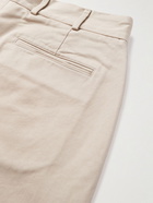 Beams Plus - Wide-Leg Distressed Cotton-Gabardine Bermuda Shorts - Neutrals