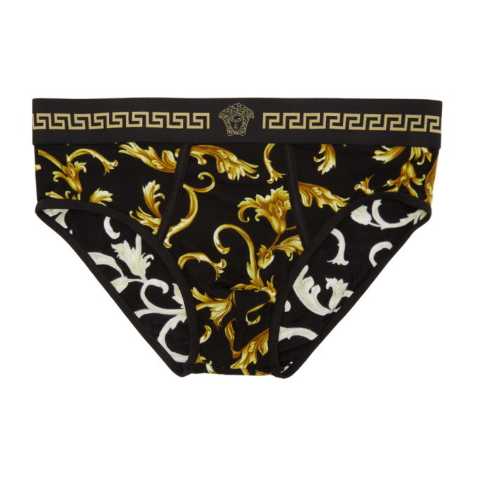Photo: Versace Underwear Black Barocco Briefs