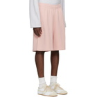 Acne Studios Pink Embroidered Logo Shorts