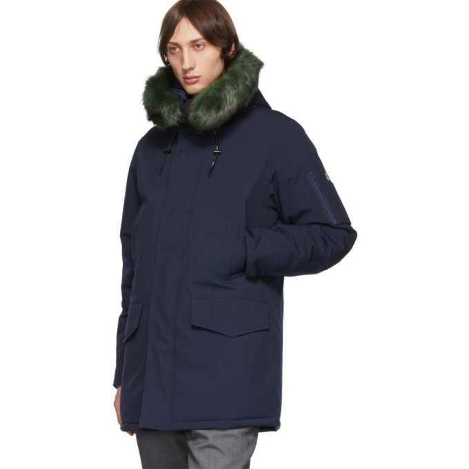 Kenzo Navy Canvas Winter Parka Kenzo