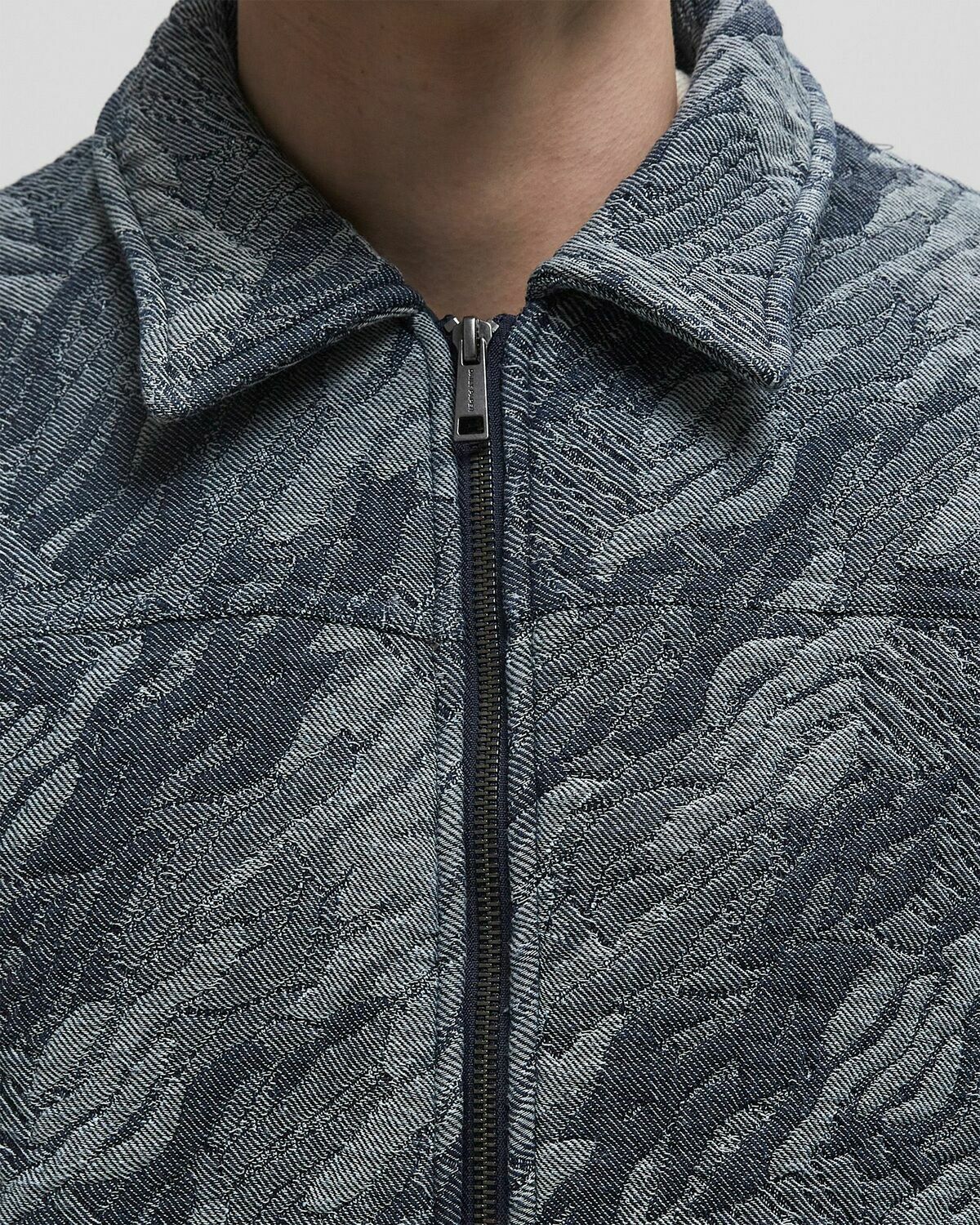 Daily Paper Camo monogram denim bomber Blue Mens Bomber Jacket