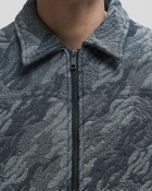 Daily Paper Camo monogram denim bomber Blue Mens Bomber Jacket