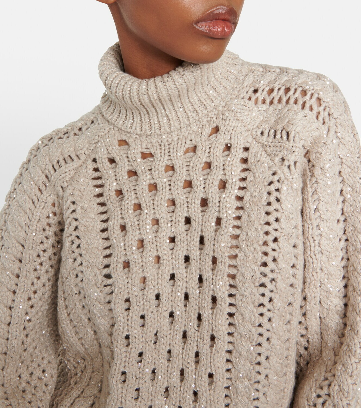 Brunello Cucinelli Cable-knit cashmere-blend sweater