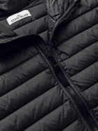 Stone Island - Channel Logo-Appliquéd Quilted Shell Hooded Down Jacket - Gray