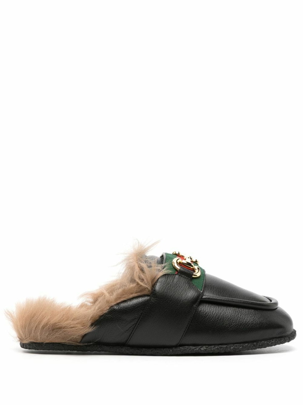 Photo: Gucci Black Horsebit Leather Slippers