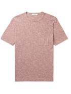 MR P. - Mélange Cotton and Linen-Blend T-Shirt - Burgundy