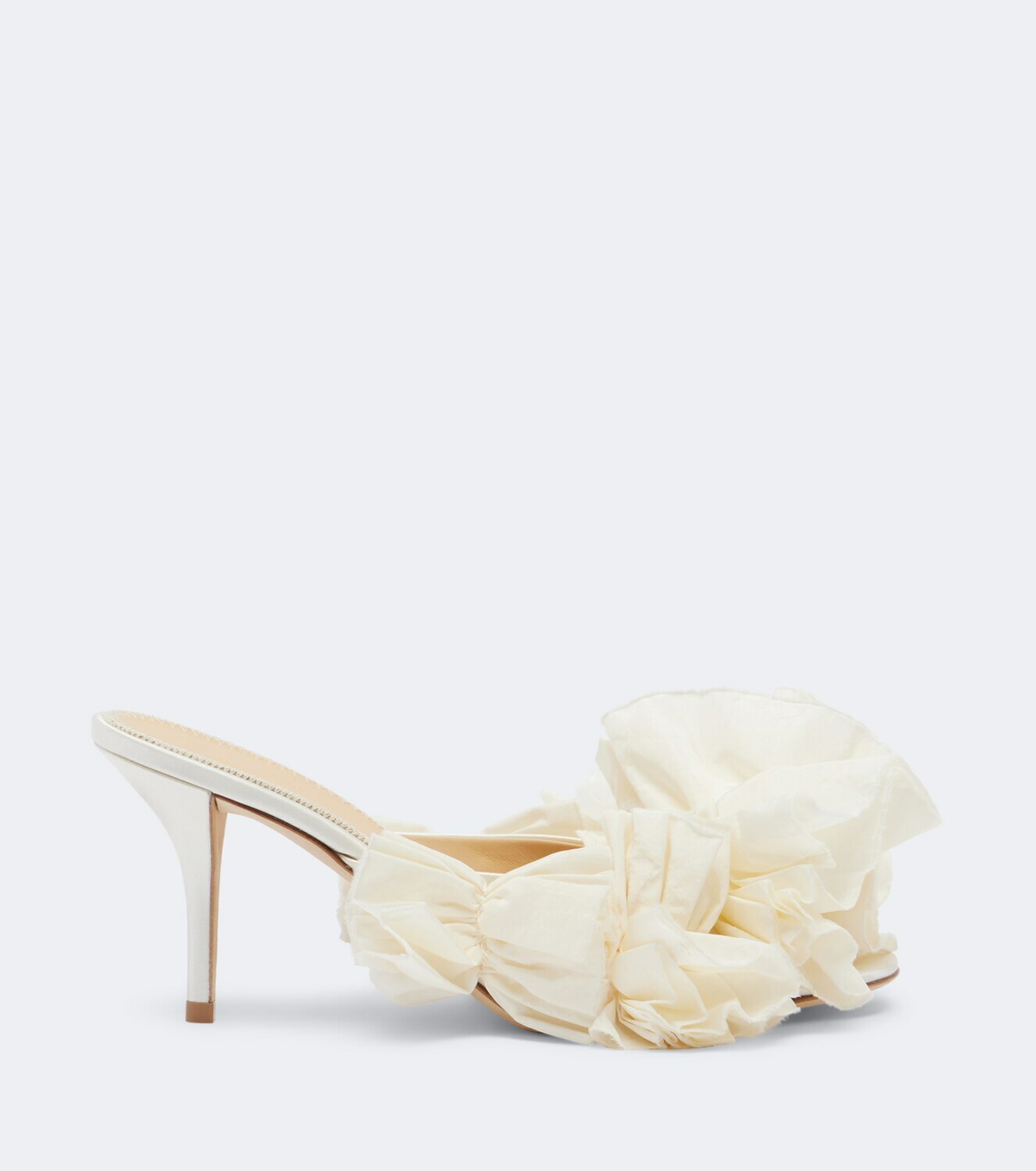 Magda Butrym Floral-appliqué satin mules