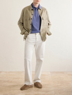 Zegna - Knitted Cotton-Piqué Polo Shirt - Blue