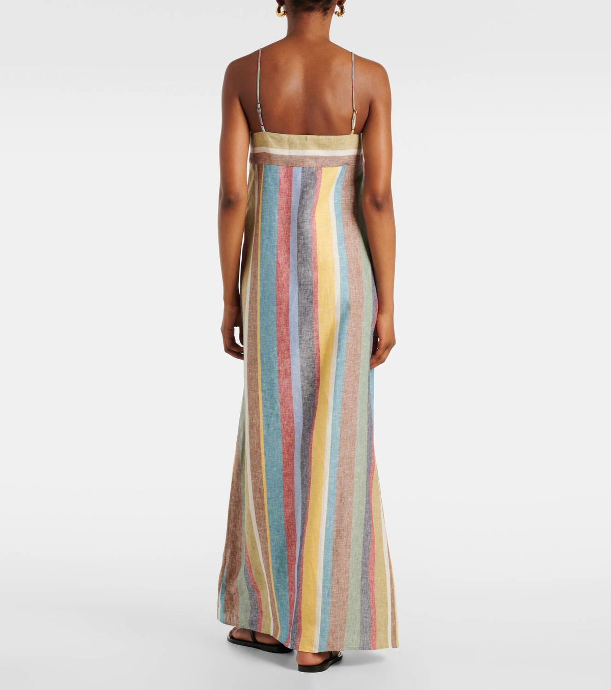 Staud Staud Laura striped linen maxi dress Staud