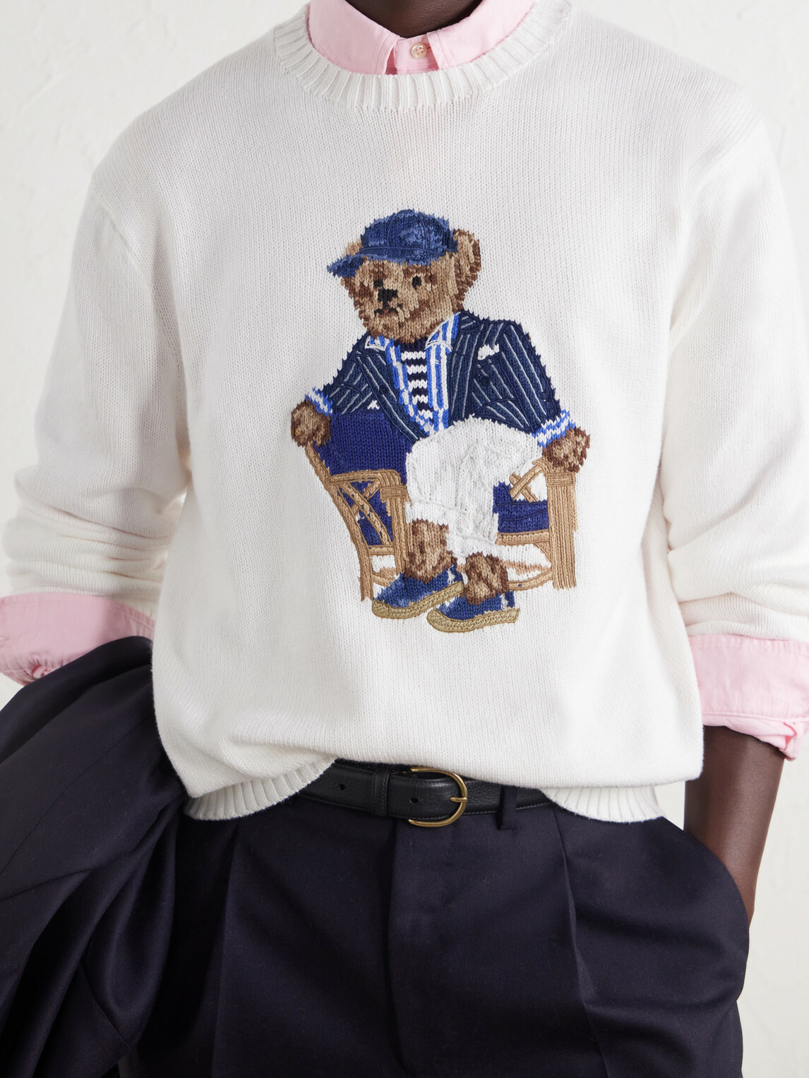 Polo Ralph Lauren - Polo Bear-Jacquard Cotton Sweater - White