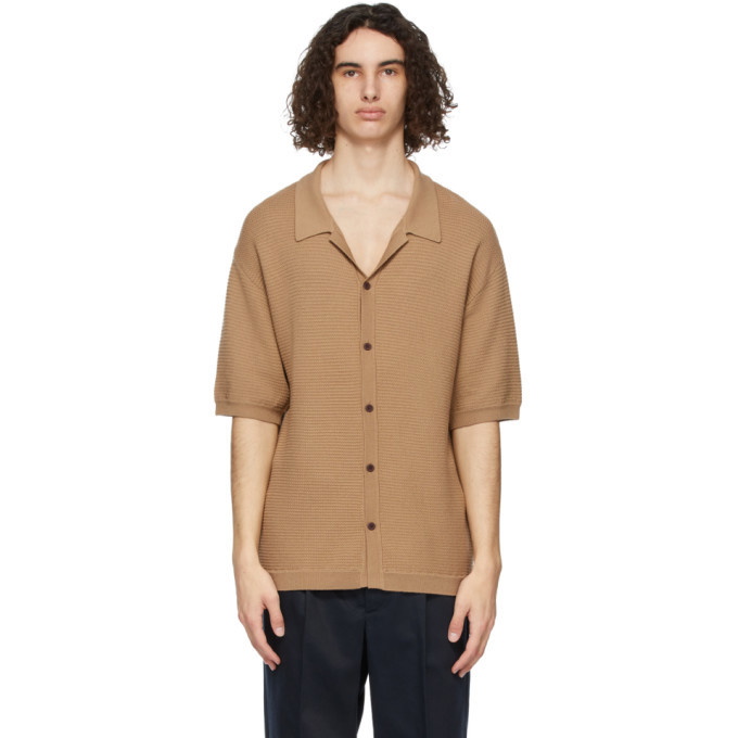 Photo: King and Tuckfield Brown Wool Camp Short Sleeve Shirt