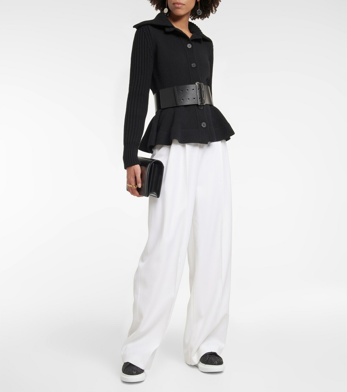 Alexander McQueen Leathertrimmed glitter sneakers Alexander McQueen