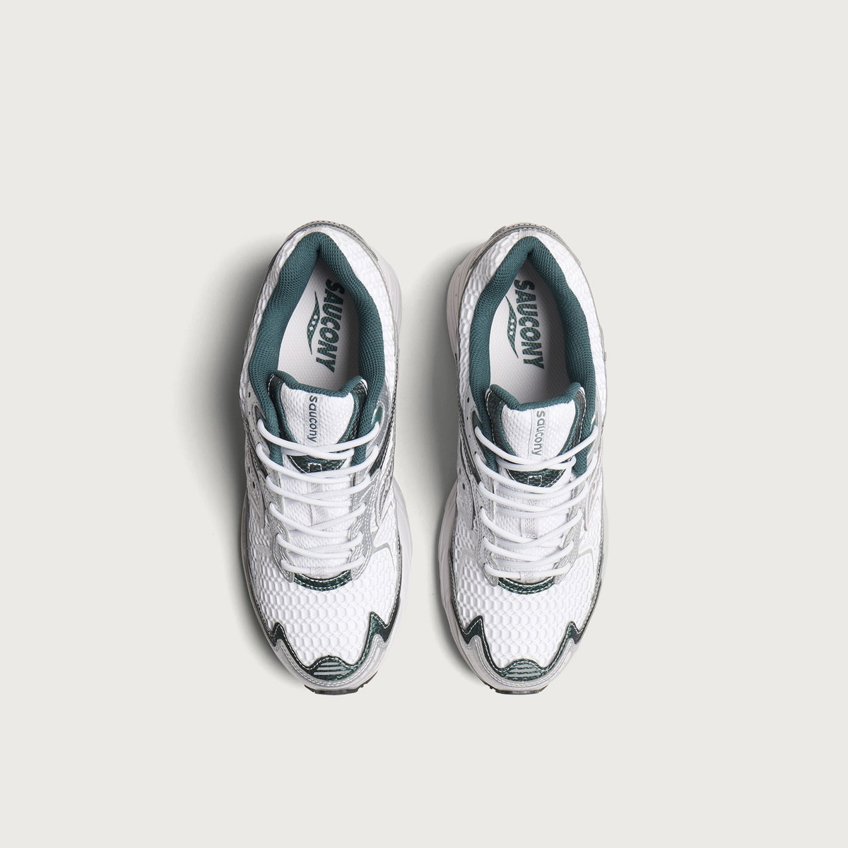Saucony Men's Ride 1 Sneaker in Silver/Fog/Pine