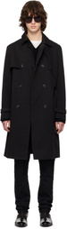 Hugo Black Water-Repellent Trench Coat