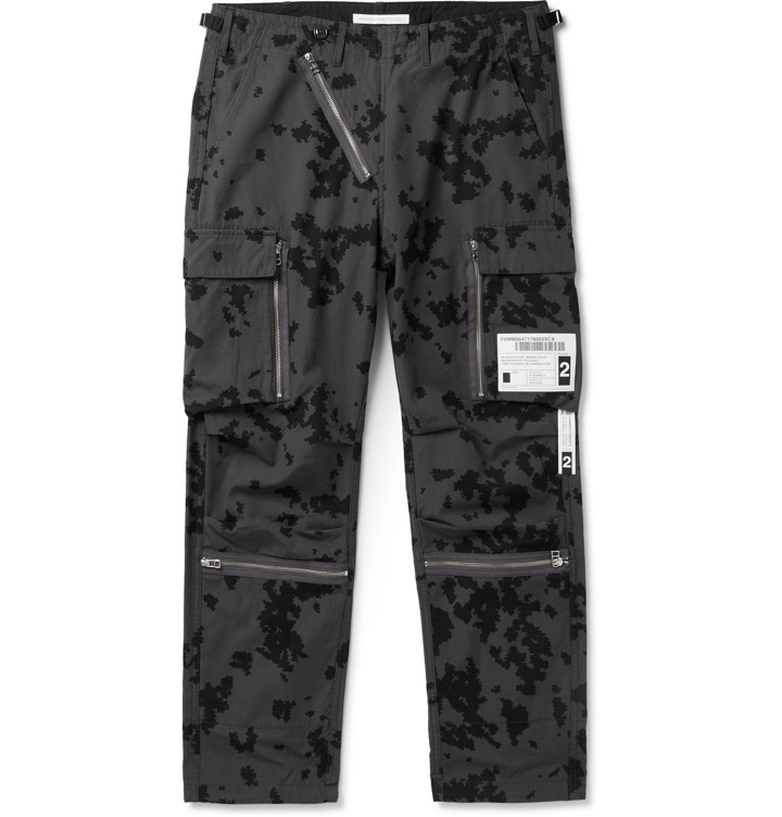 Photo: Neighborhood - Embellished Printed Cotton-Ripstop Cargo Trousers - Gray