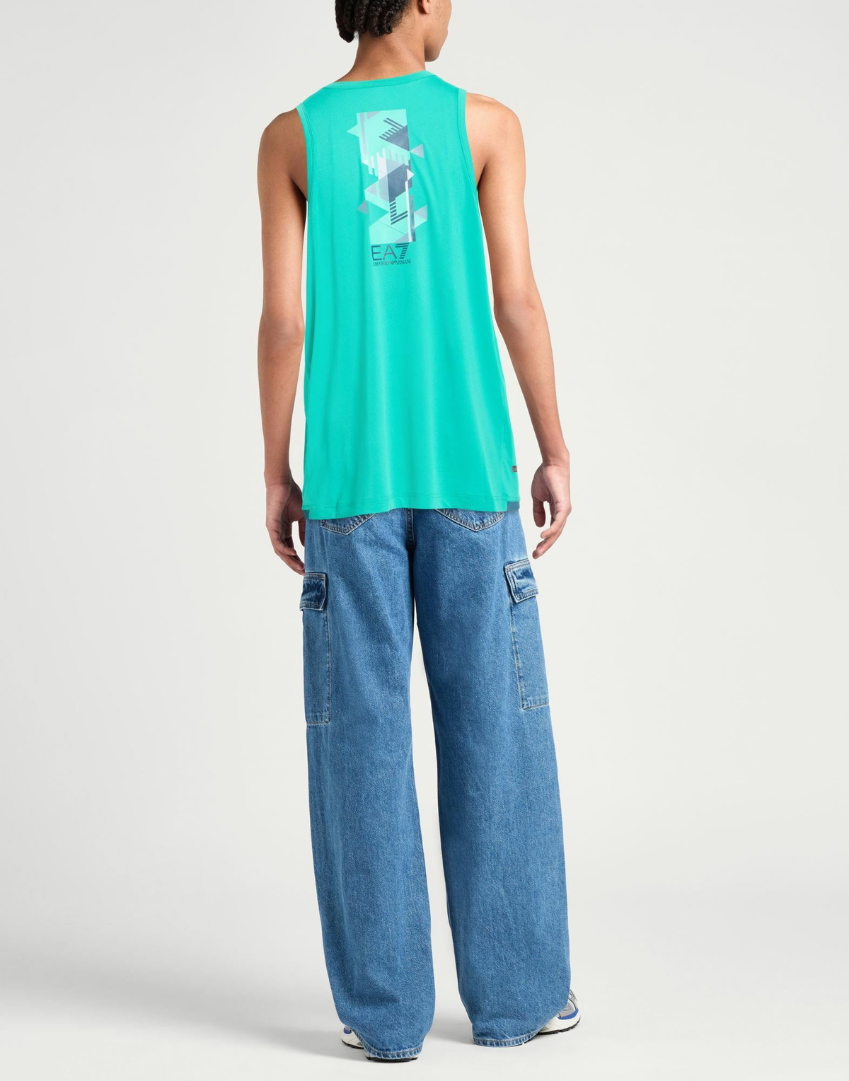 Ea7 Mens Tank top Turquoise