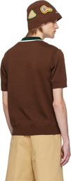 Casablanca Brown Cable Knit Oversized Polo