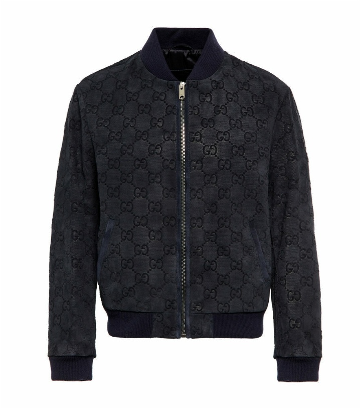 Photo: Gucci - GG leather bomber jacket
