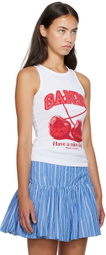 GANNI White Cherry Tank Top