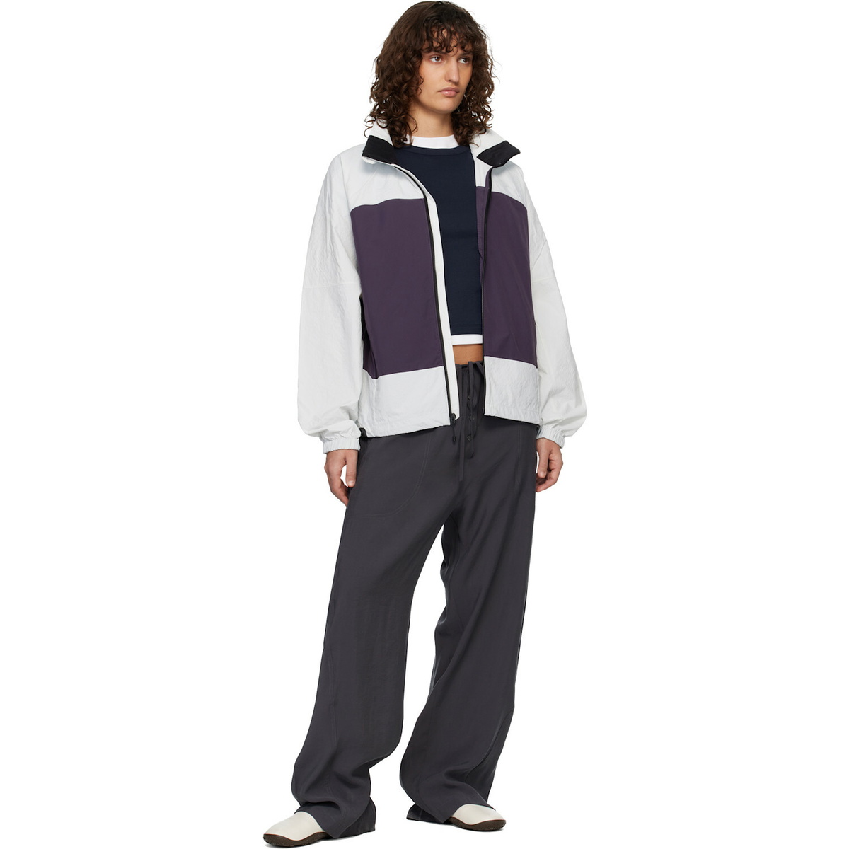 The North Face White & Purple HKe Utility Wind Jacket