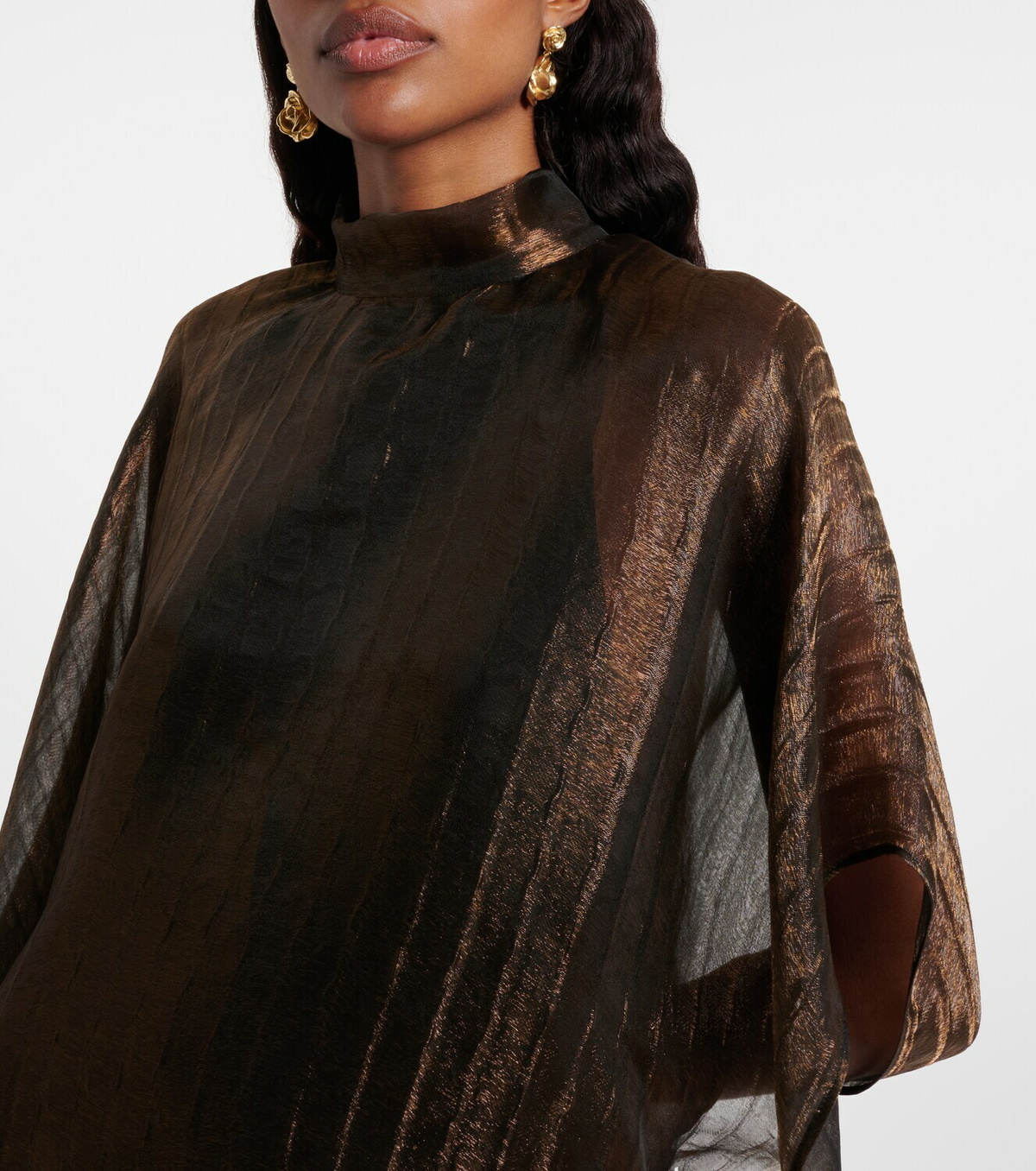Taller Marmo Dallas metallic caped organza kaftan