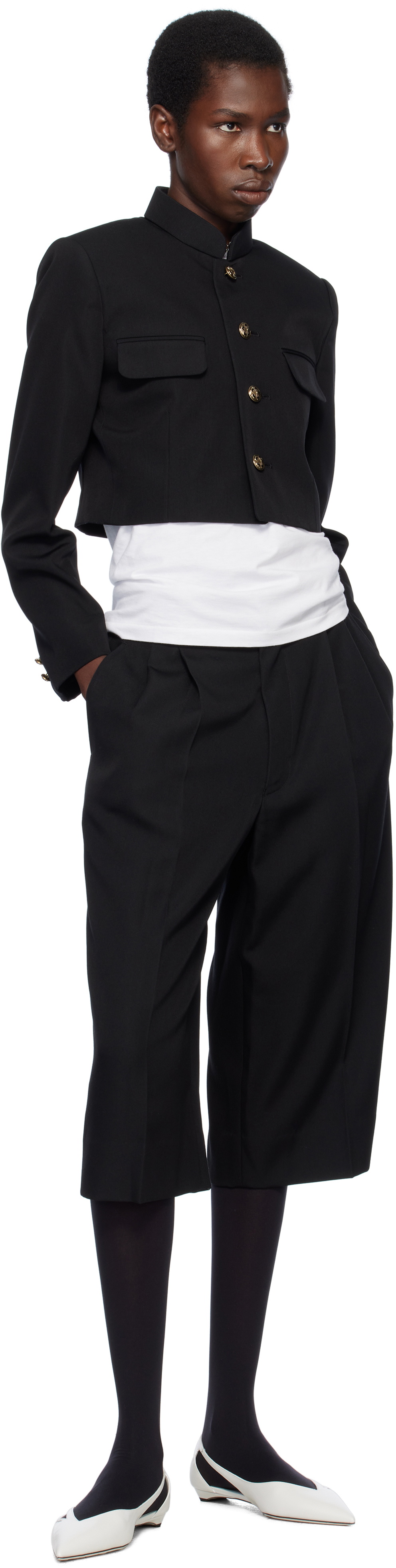 Comme des Garçons Girl Black Wool & Polyester Doeskin Blazer