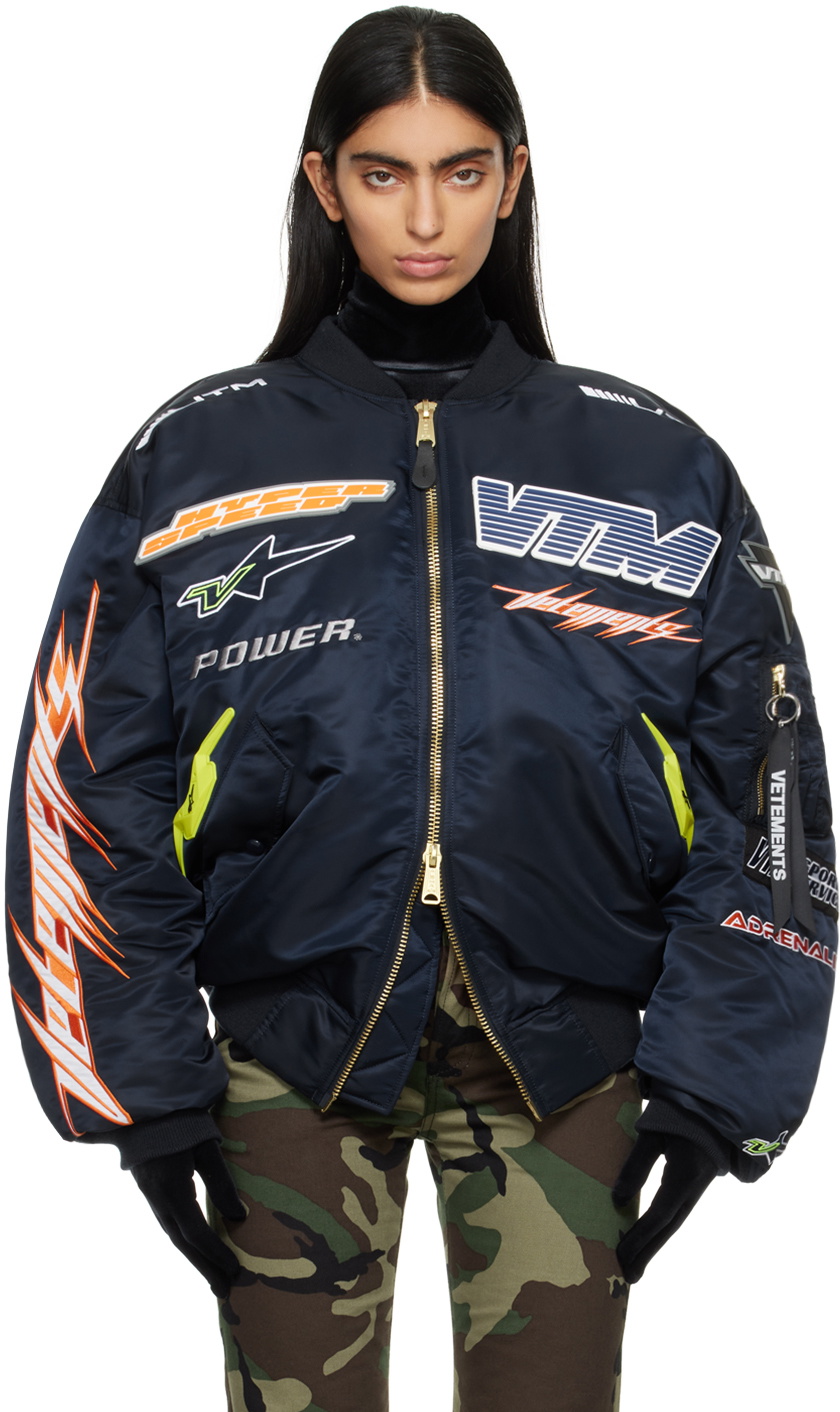 VETEMENTS Navy Alpha Industries Edition Bomber Jacket Vetements