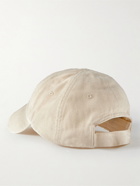Balenciaga - Logo-Embroidered Distressed Cotton-Twill Baseball Cap - Neutrals