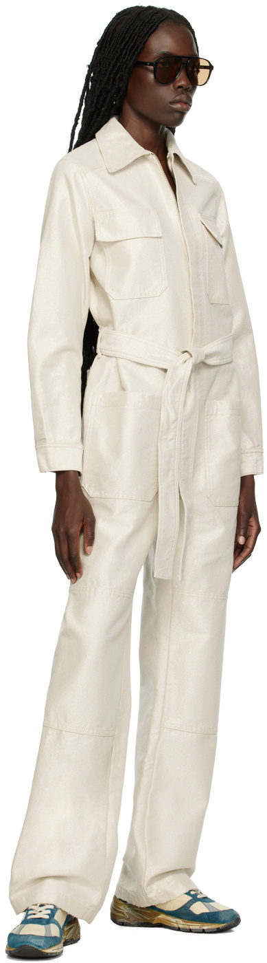 Golden Goose Off-White Belted Denim Jumpsuit