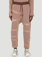 Graphic Knit Track Pants in Brown