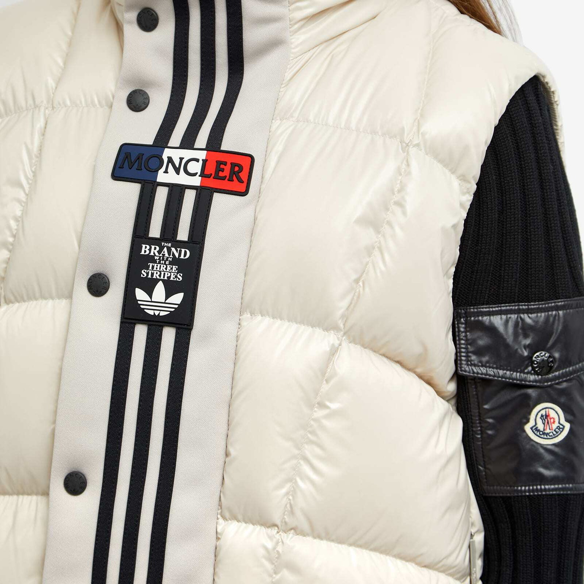 Moncler Women's x adidas Originals Bozon Down Vests in White Moncler