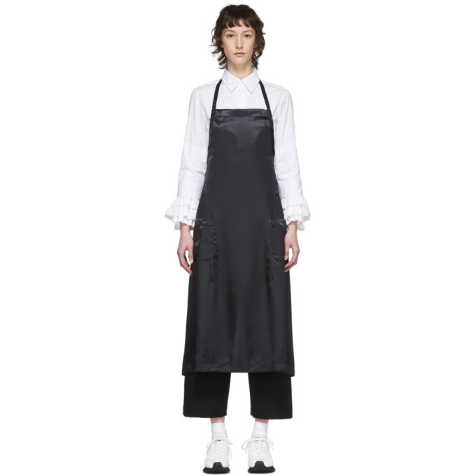 Comme des Garcons Comme des Garcons Black Satin Apron Dress